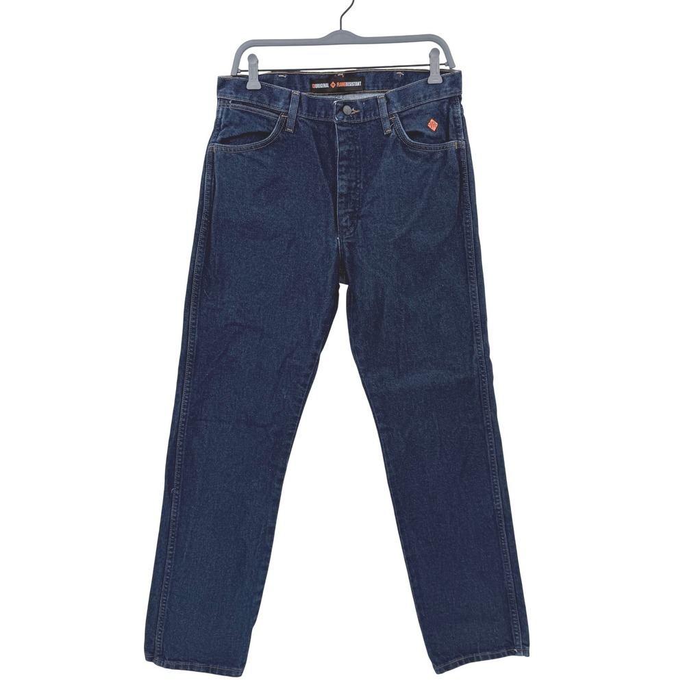 Wrangler FR‎ Flame Resistant 13 Original Straight Leg Jeans Dark Wash 32x32 CAT2